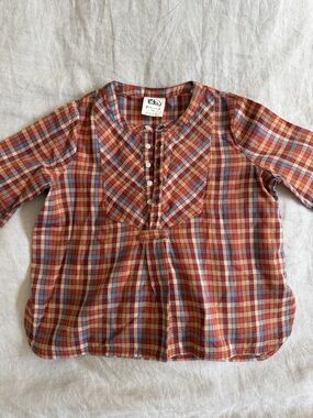 Amazing Little Girl Yearling x Dôen Plaid Blouse Sz 4-5 fits 3-4 years old